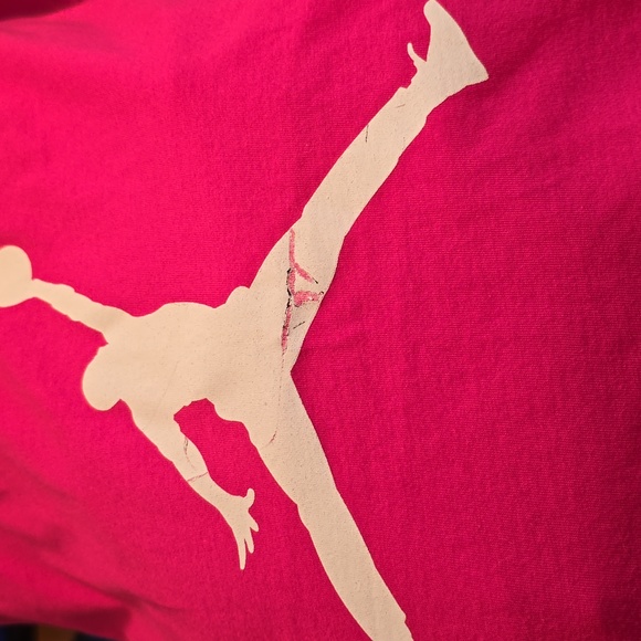 JORDAN BRAND GIRLS PINK SIGNATURE SHORT SLEEVE TEE-SHIRT SIZE LARGE - Picture 10 of 10